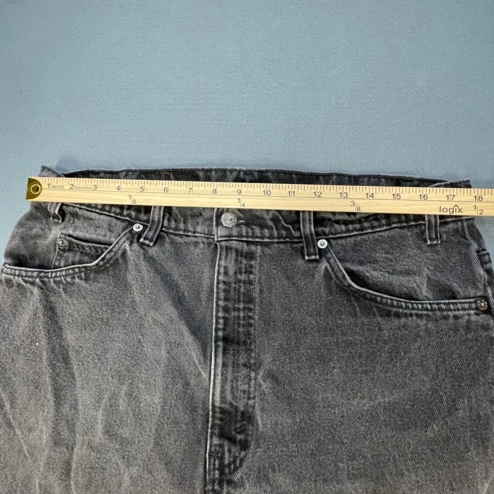 Levi's Black 505 Orange Tab Faded Vintage Distressed Jeans Men 38x30 READ